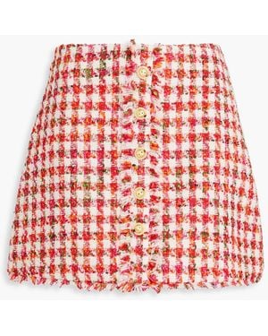 Cara Cara Gingham Tweed Mini Skirt - Red