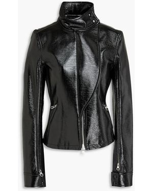 Courreges Vinyl-Paneled Cotton-Blend Biker Jacket - Black