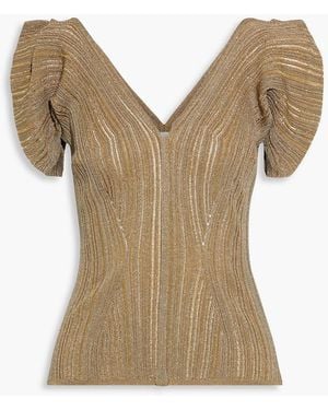 Chloé Ribbed-Knit Top - Natural
