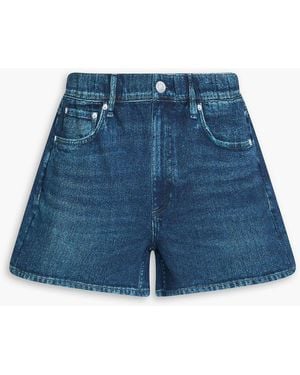 Rag & Bone Miramar Denim-effect Print French Cotton-terry Shorts - Blue