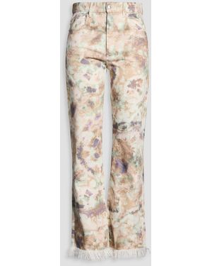 Isabel Marant Belvira Tie-dyed High-rise Bootcut Jeans - Natural