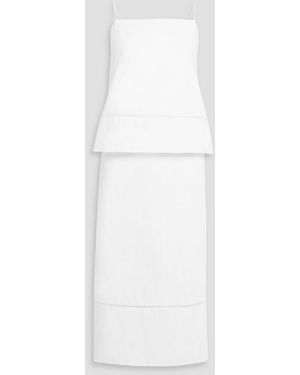 Adam Lippes Tenney Layered Cotton-Poplin Midi Dress - White