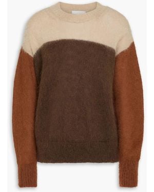 Isabel Marant Madeline Color-Block Mohair-Blend Jumper - Brown