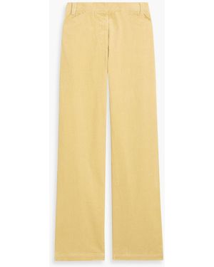 Another Tomorrow Cotton-Corduroy Wide-Leg Pants - Yellow