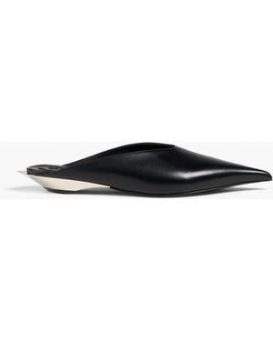 Mugler Leather Mules - Black