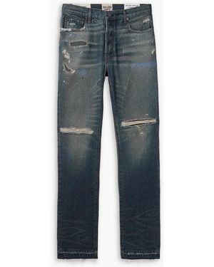 GALLERY DEPT. Starr 5001 Straight-Leg Paint-Splattered Distressed Jeans - Blue