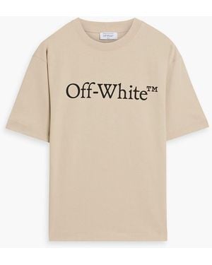 Off-White c/o Virgil Abloh Printed Cotton-Jersey T-Shirt - Natural