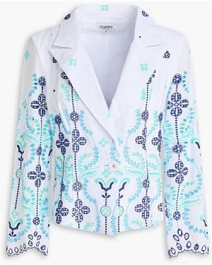 Charo Ruiz Kira Embroidered Cotton-Blend Blazer - Blue