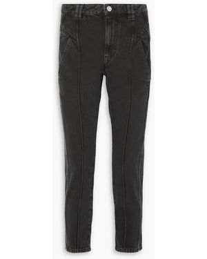 Isabel Marant Tilly hoch sitzende cropped jeans mit schmalem bein und einsätzen - Schwarz
