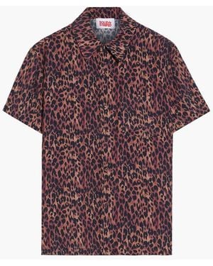 Solid & Striped The Cabana Leopard-Print Voile Shirt - Red