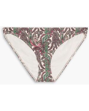 Isabel Marant Saly Floral-Print Bikini Briefs - Green