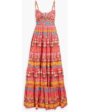 Cara Cara Delilah Tiered Floral-print Cotton-poplin Maxi Dress