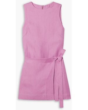 Bondi Born Martinique minikleid aus bioleinen mit wickeleffekt - Pink