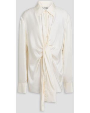 Rohe Hemd aus seiden-twill - Weiß