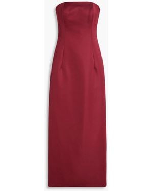 LEO LIN Rayna Strapless Satin Maxi Dress - Red