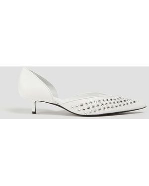 Philosophy Di Lorenzo Serafini Crystal-Embellished Leather Court Shoes - White