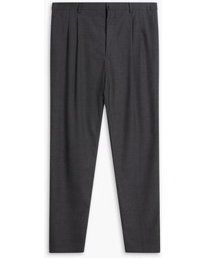 Lanvin Prince Of Wales Checked Wool Trousers - Grey