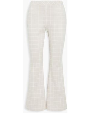 Rosetta Getty Checked Cady Flared Pants - White