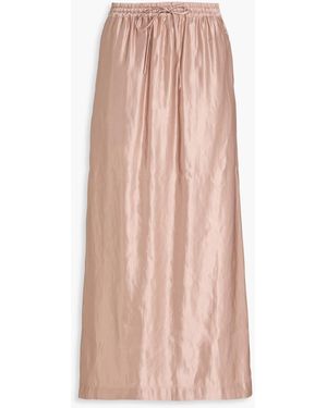 Loulou de Saison Liam Linen And Silk-Blend Maxi Skirt - Pink
