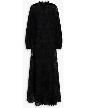 FARM Rio Guipure Lace Maxi Dress - Black