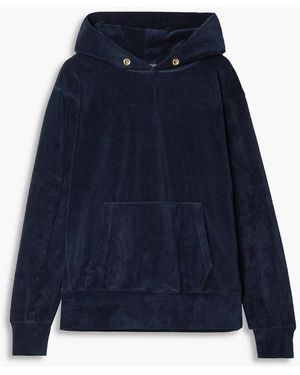 Les Tien Cotton-Blend Velour Hoodie - Blue