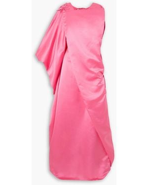 Marie Adam-Leenaerdt Draped Satin Maxi Dress - Pink