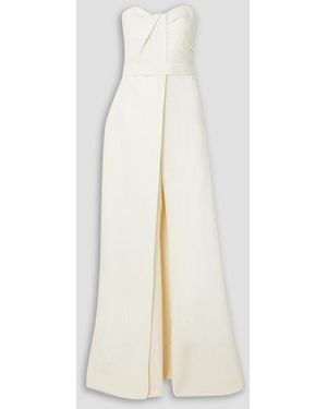 Safiyaa Layered Strapless Crepe Jumpsuit - White