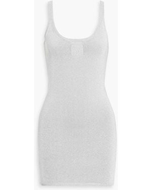 T By Alexander Wang Embossed Stretch-knit Mini Dress - White