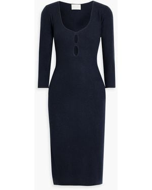 Michelle Mason Cutout Ribbed-knit Dress - Blue