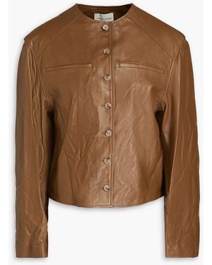 Loulou de Saison Crinkled-leather Jacket - Brown