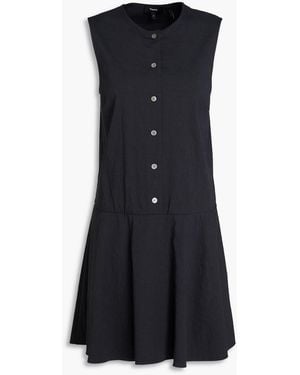 Theory Linen-blend Mini Dress - Black
