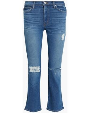 IRO Bonnie Distressed Mid-Rise Kick-Flare Jeans - Blue