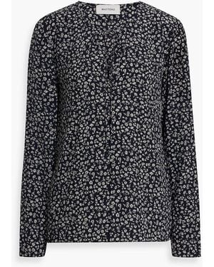 Matteau Floral-Print Silk Crepe De Chine Blouse - Black