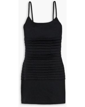 Dion Lee Ribbed Cotton-jersey Mini Dress - Black