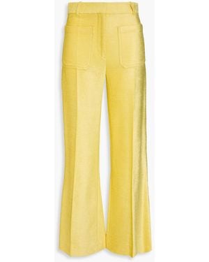 Victoria Beckham Chenille Flared Trousers - Yellow