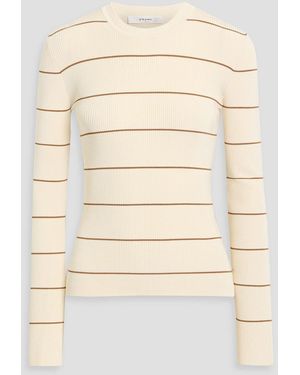 FRAME Striped Ribbed-Knit Sweater - Natural