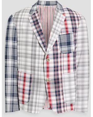 Thom Browne Checked Cotton Blazer - White