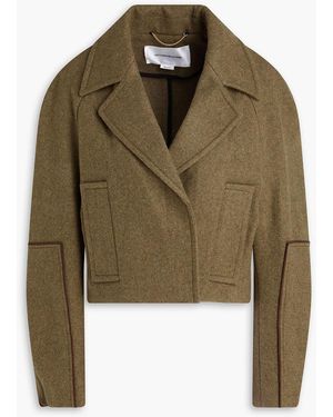 Victoria Beckham Merino Wool Coat - Green