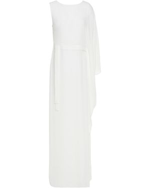 Halston Drapierte robe aus crêpe de chine - Weiß