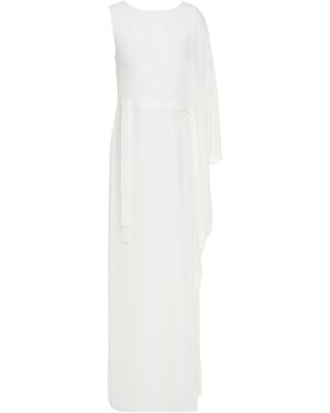 Halston Drapierte robe aus crêpe de chine - Weiß