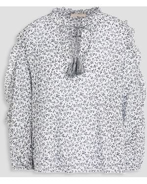 Ulla Johnson Lillian Floral-print Cotton-crepon Blouse - Grey
