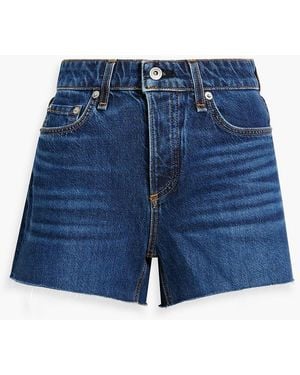 Rag & Bone Dre Frayed Denim Shorts - Blue
