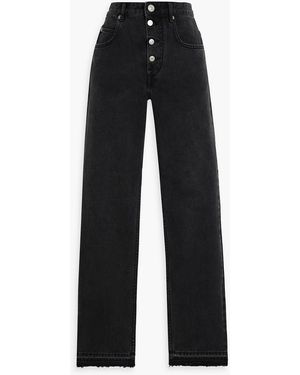 Isabel Marant Belden High-Rise Straight-Leg Jeans - Black