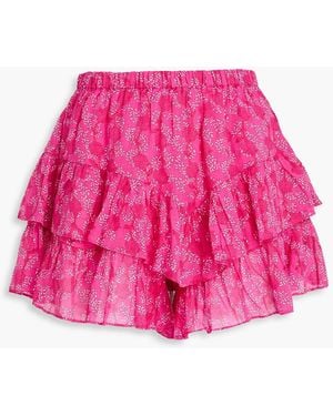 Isabel Marant Jocadia Tiered Printed Cotton Shorts - Pink