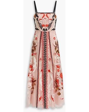 Temperley London Alessia Embellished Tulle Midi Dress - White