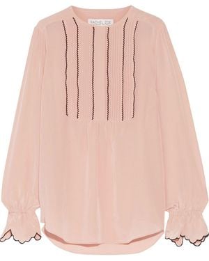 Rachel Zoe Regina Pintucked Silk-Satin Blouse - Pink