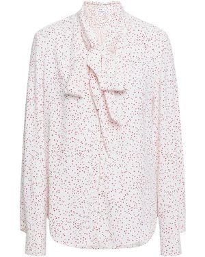 Equipment Pussy-Bow Printed Crepe Blouse - Pink