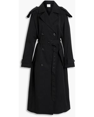 Tibi Cotton-blend Gabardine Trench Coat - Black