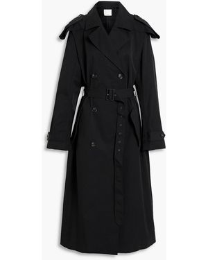 Tibi Cotton-blend Gabardine Trench Coat - Black
