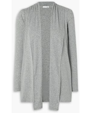 Skin Raiya Ribbed Pima Cotton-jersey Cardigan - Grey